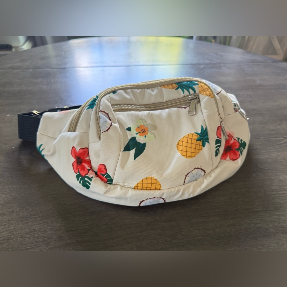Floral and Pineapple Print Fanny Pack